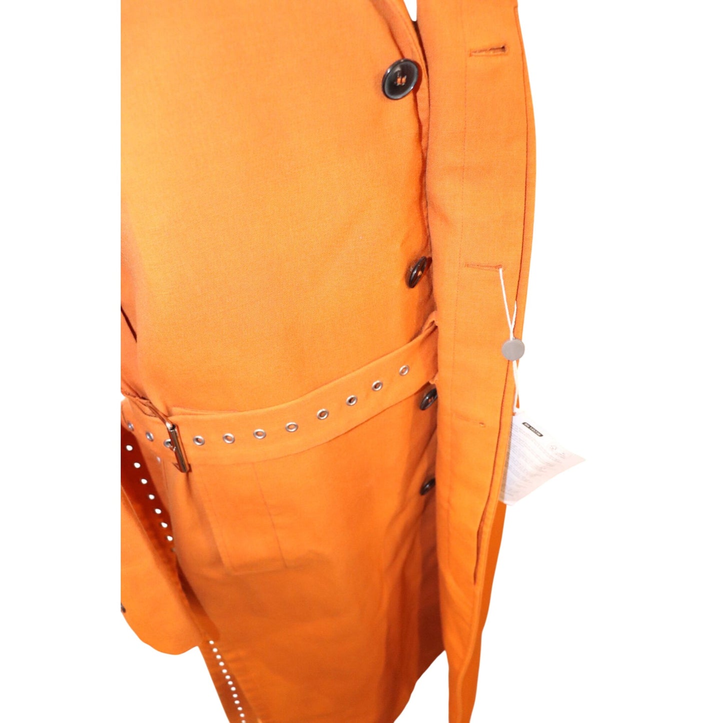 Valentino Garavani Orange Belted Long Trench Coat, Size 46 NWT
