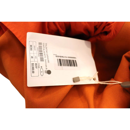 Valentino Garavani Orange Belted Long Trench Coat, Size 46 NWT