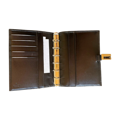 Gucci Black Nylon and Leather Planner and Organizer