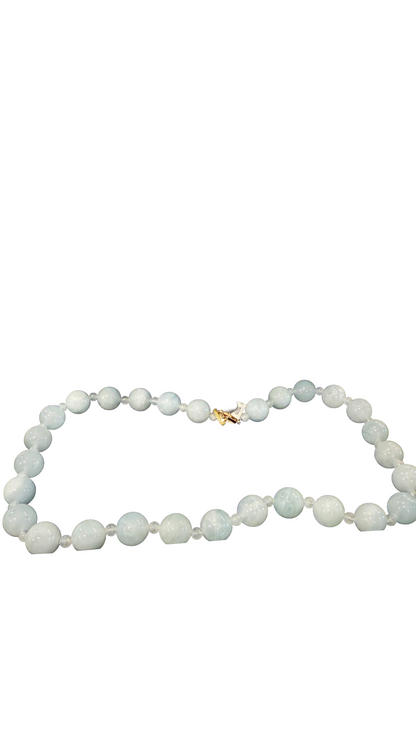 New EFFY Jade Bead 18” Statement Necklace 14K Yellow Gold Clasp
