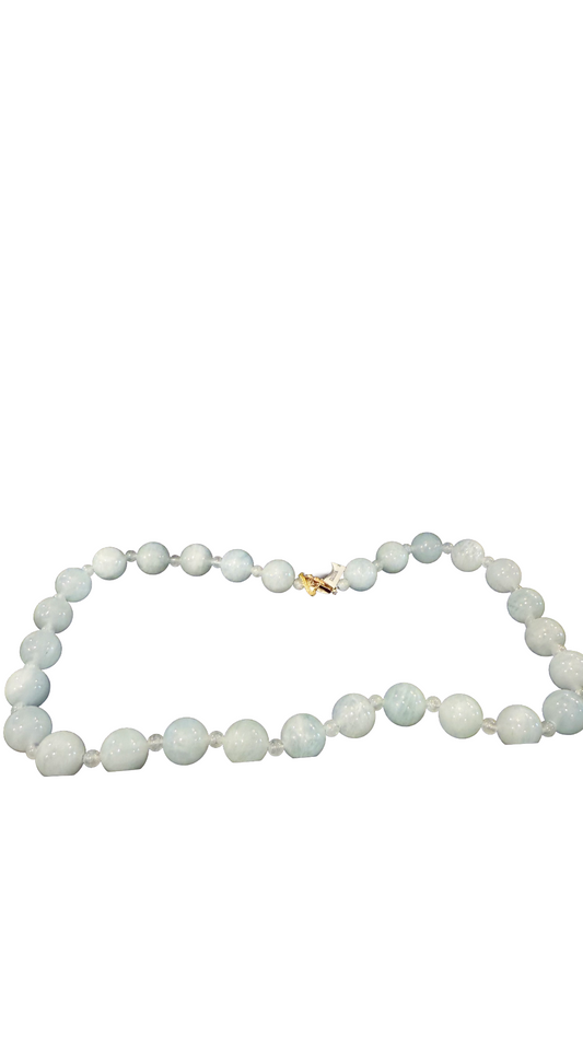 New EFFY Jade Bead 18” Statement Necklace 14K Yellow Gold Clasp