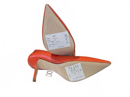 Tamara Mellon New Cinnamon Leather Pointed Toe Pumps, size 37/US 7