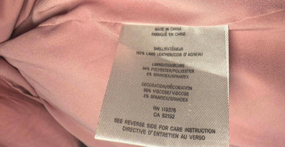 Helmut Lang Pink Women's Leather Bomber Jacket, Size Large.