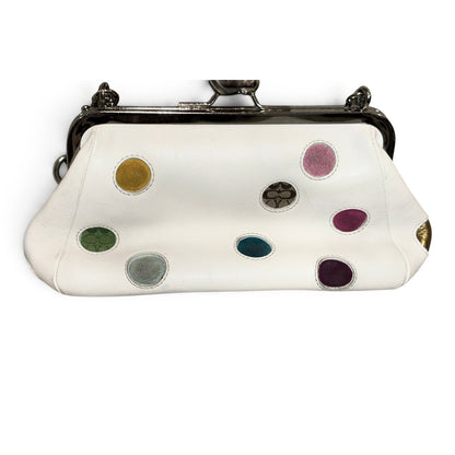 Coach Multicolored Polka Dot Kisslock Frame Satchel