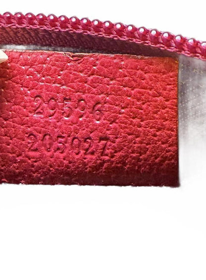 Gucci Beige Monogram Canvas and Red Leather Pouch