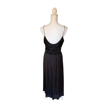 Lela Rose Black Ruched Bodice Midi Dress, Size 12 (NWT)