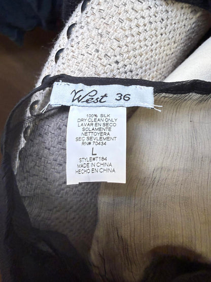 Silk Embellished Y2K Sheer Top, Large (better fits Small/Med)