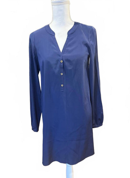 Lilly Pulitzer Delphine Navy Blue Long Sleeve Dress, Small