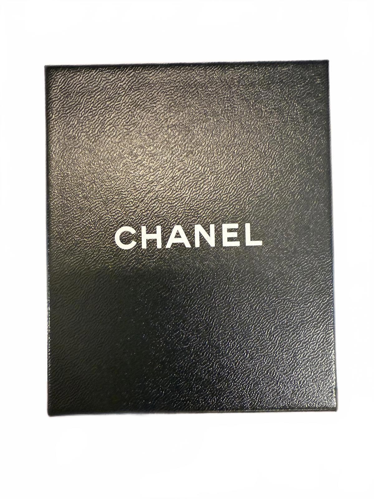 Chanel Gold Tone Necklace with Black Cube Pendant