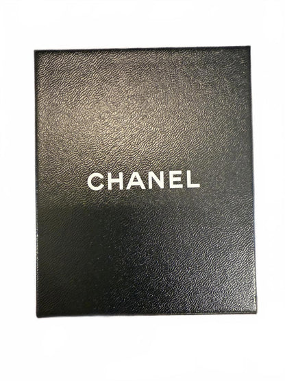 Chanel Gold Tone Necklace with Black Cube Pendant