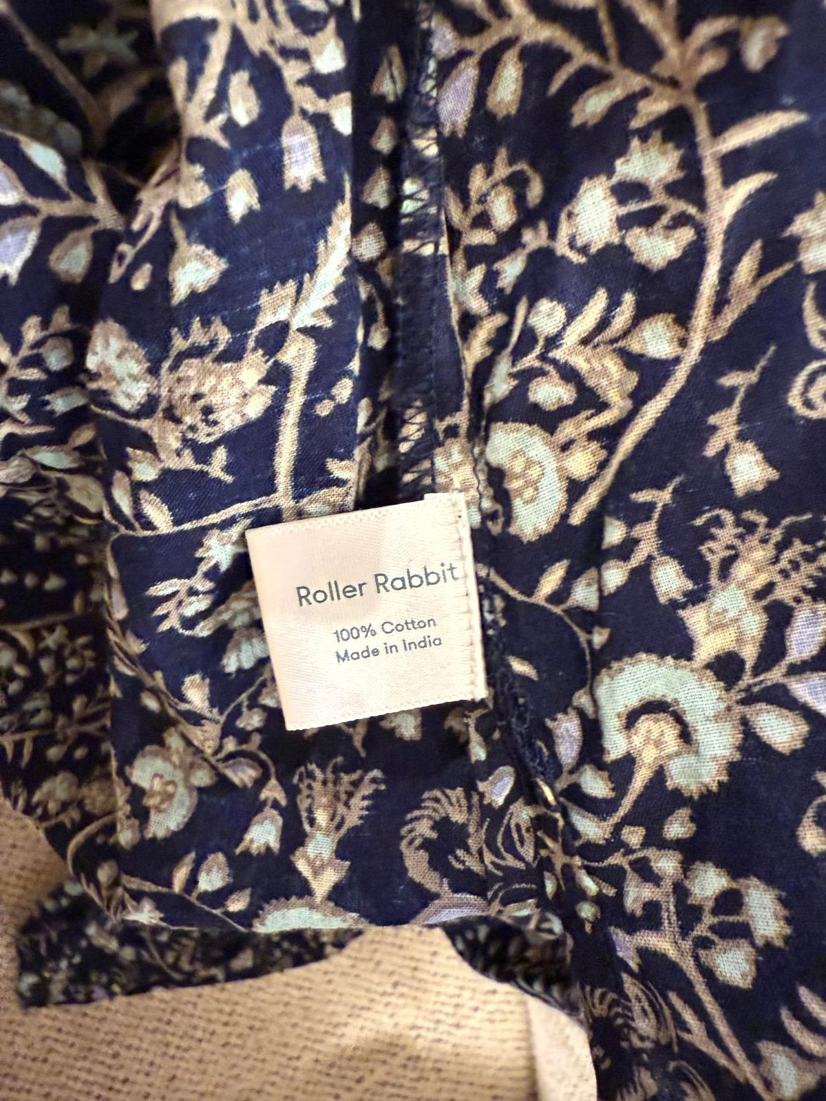New Roller Rabbit Garden Forest Kurta with Tassels - Blue, Medium