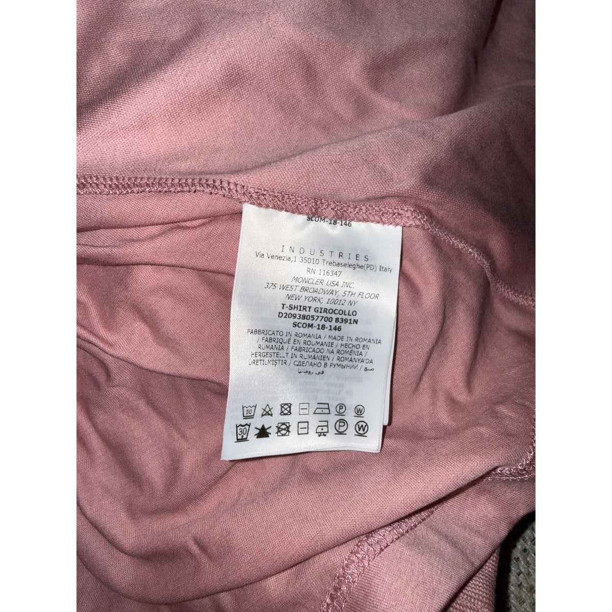 Moncler Dusty Pink Cotton Cinched-Back Pocket Top