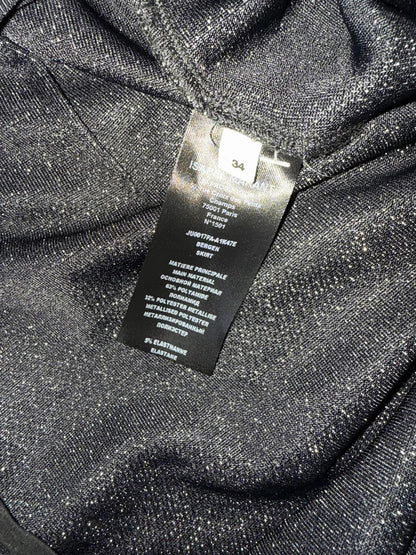 New Isabel Marant Etoile Metallic Knit Mini Skirt, EU 34