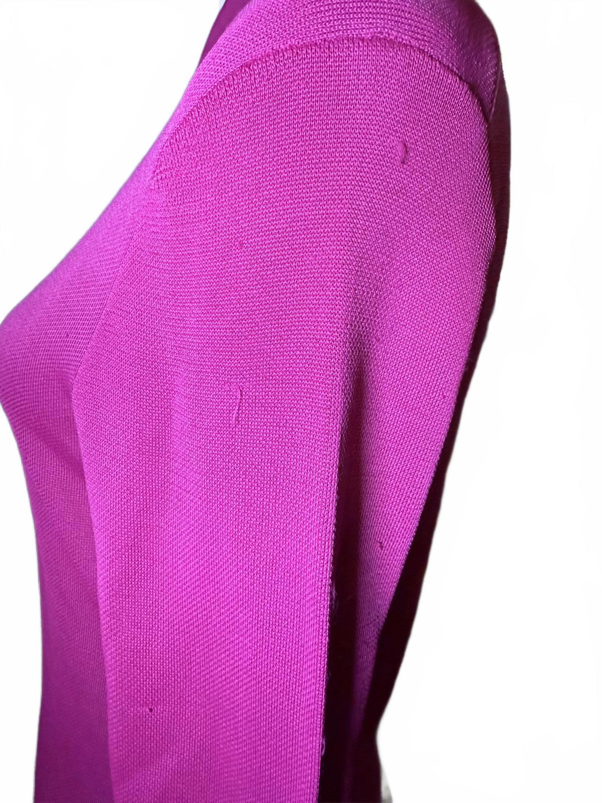 Trina Turk Long Sleeve Collared Dress in Magenta (0623)