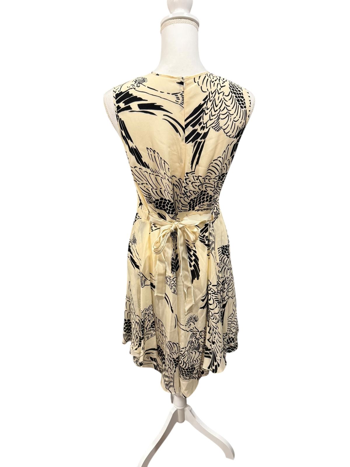 New RED Valentino Silk Bird Print Sleeveless Dress, Size 40 (US 4–6)