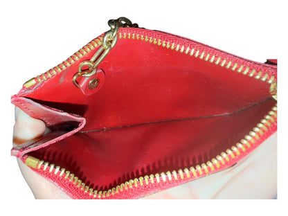 Louis Vuitton Red Vernis Leather Zip Wallet
