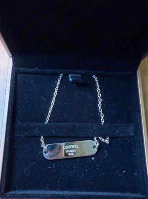 Loewe Silver Pendant Tag Necklace