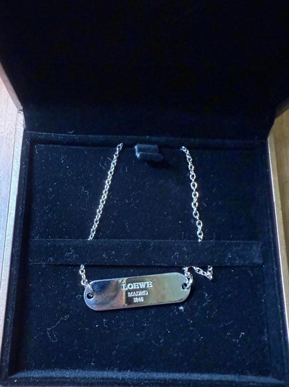 Loewe Silver Pendant Tag Necklace