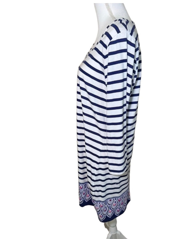 Lilly Pulitzer Striped Cotton Dress, Navy & White, XL