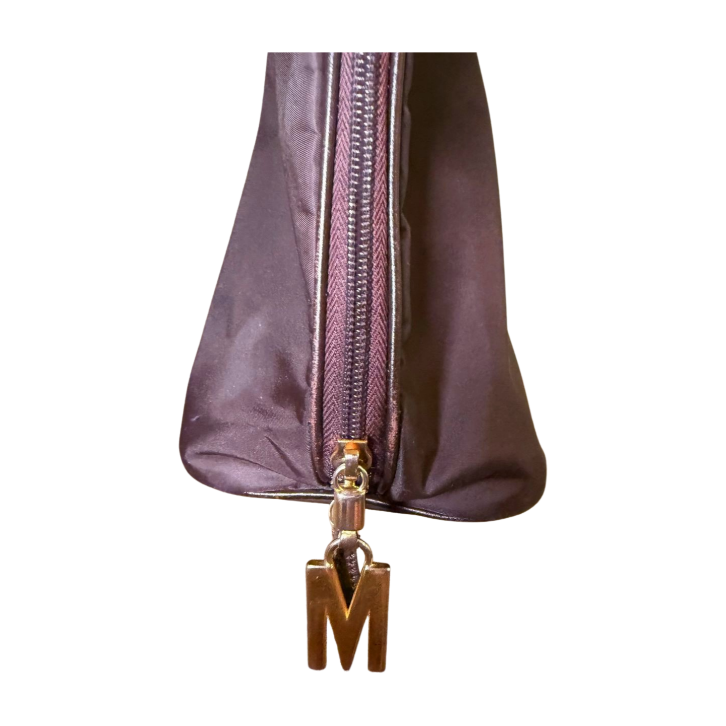 Vintage 90s Moschino by Redwall Shoulder Bag, Brown Nylon & Leather Trim