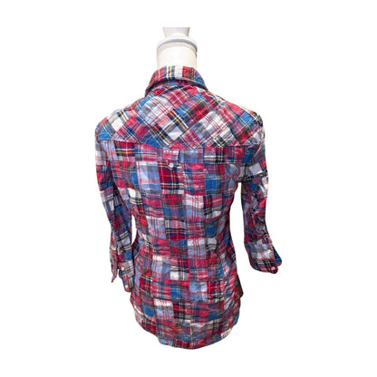 New Superdry Plaid Button-Up Shirt for Women, Medium