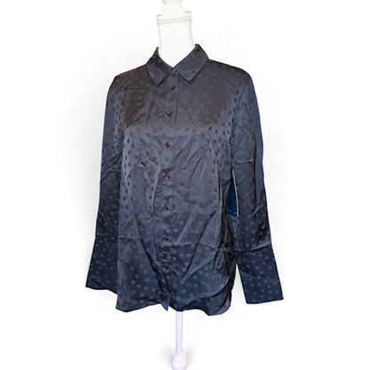 Anine Bing Amanda Black Polka Dot Shirt, Sample Small NWT