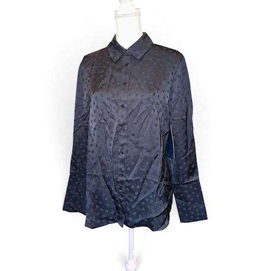 Anine Bing Amanda Black Polka Dot Shirt, Sample Small NWT