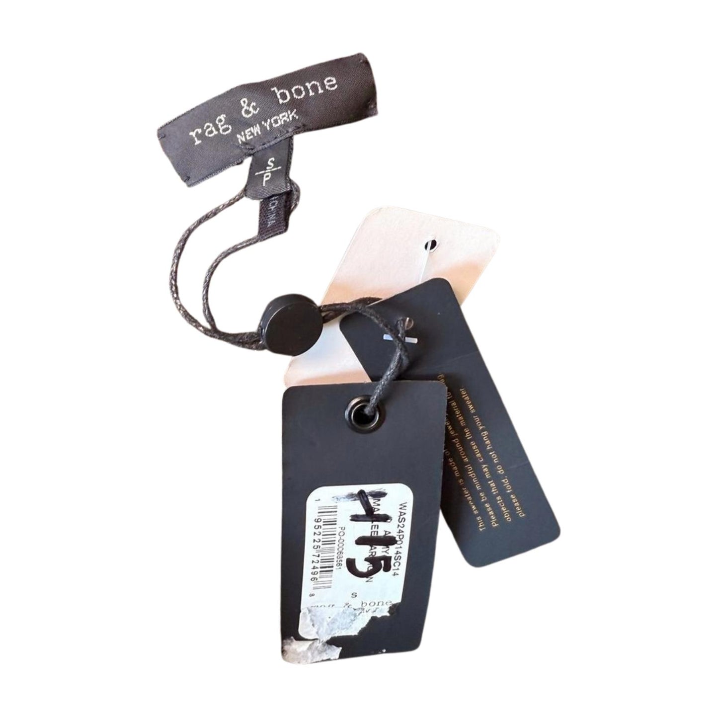 New Rag and Bone Green Crochet Knit Cardigan with Gold Buttons, Small