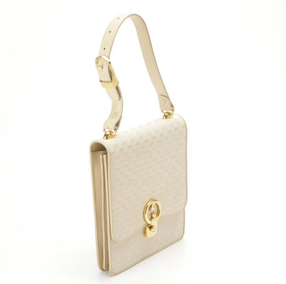 Rare Vintage Gucci Structured Flap Top Shoulder Bag – Beige GG Canvas
