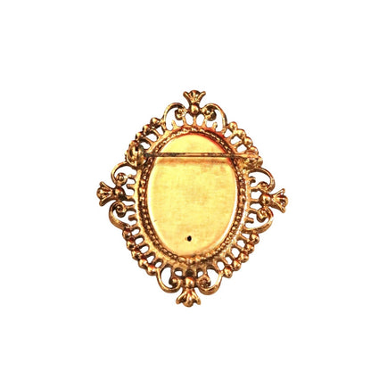 Vintage Cameo Brooch With Ornate Gold-Tone Frame