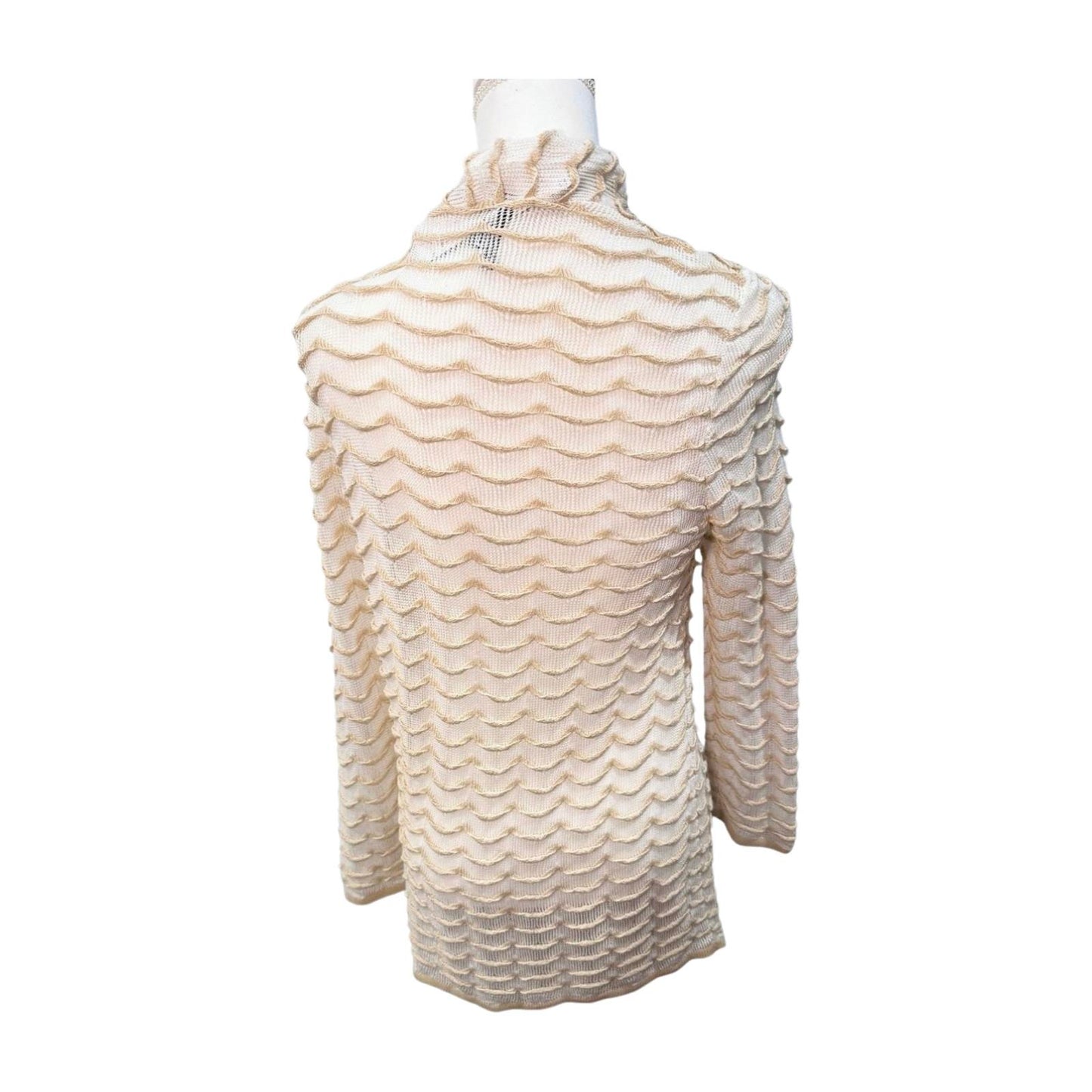 New Lafayette 148 New York Textured Open-Knit Cardigan, Large