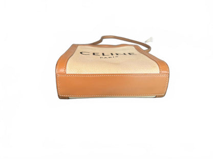 Celine Mini Cabas Canvas and Leather Crossbody and Handbag (0743)