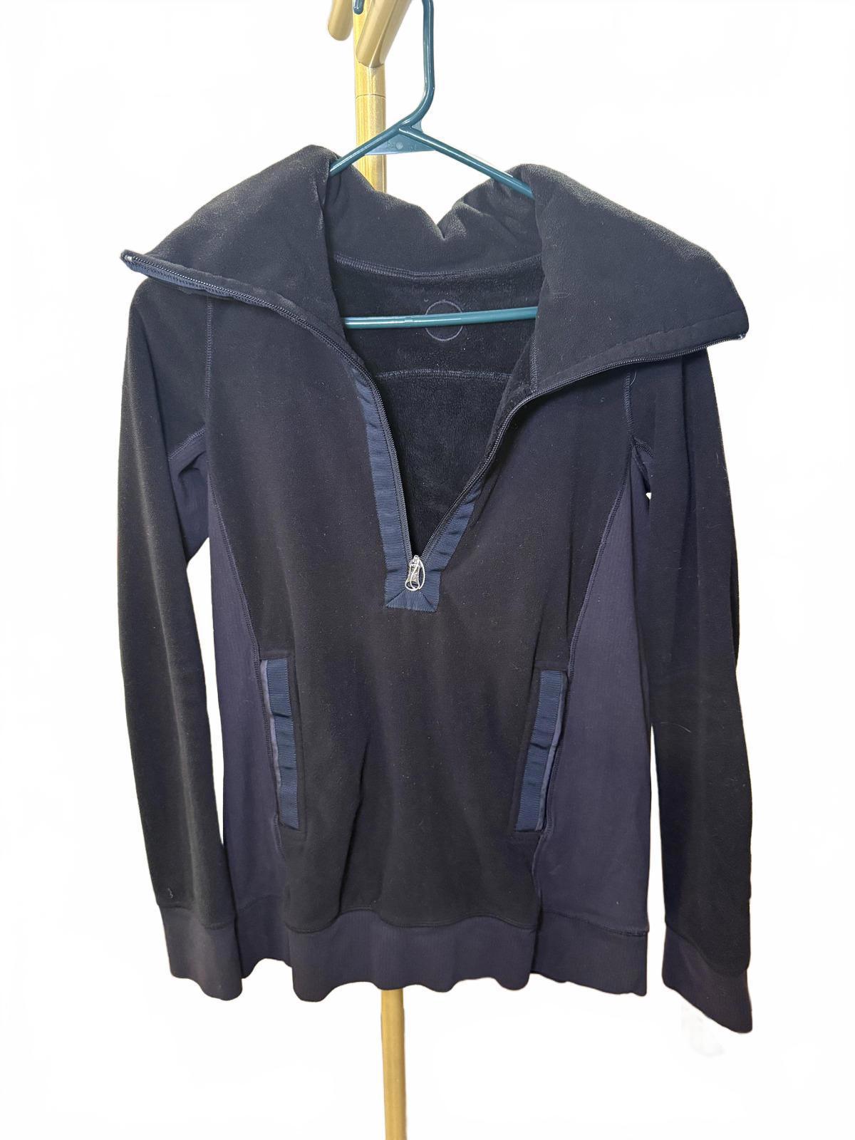 Lululemon Black Long Sleeve Half-Zip Pullover Hoodie, Size Small