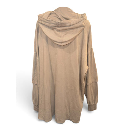 Rick Owens DRKSHDW Double Sleeve Oversized Hoodie "Dirty Pearl" OS New NWT