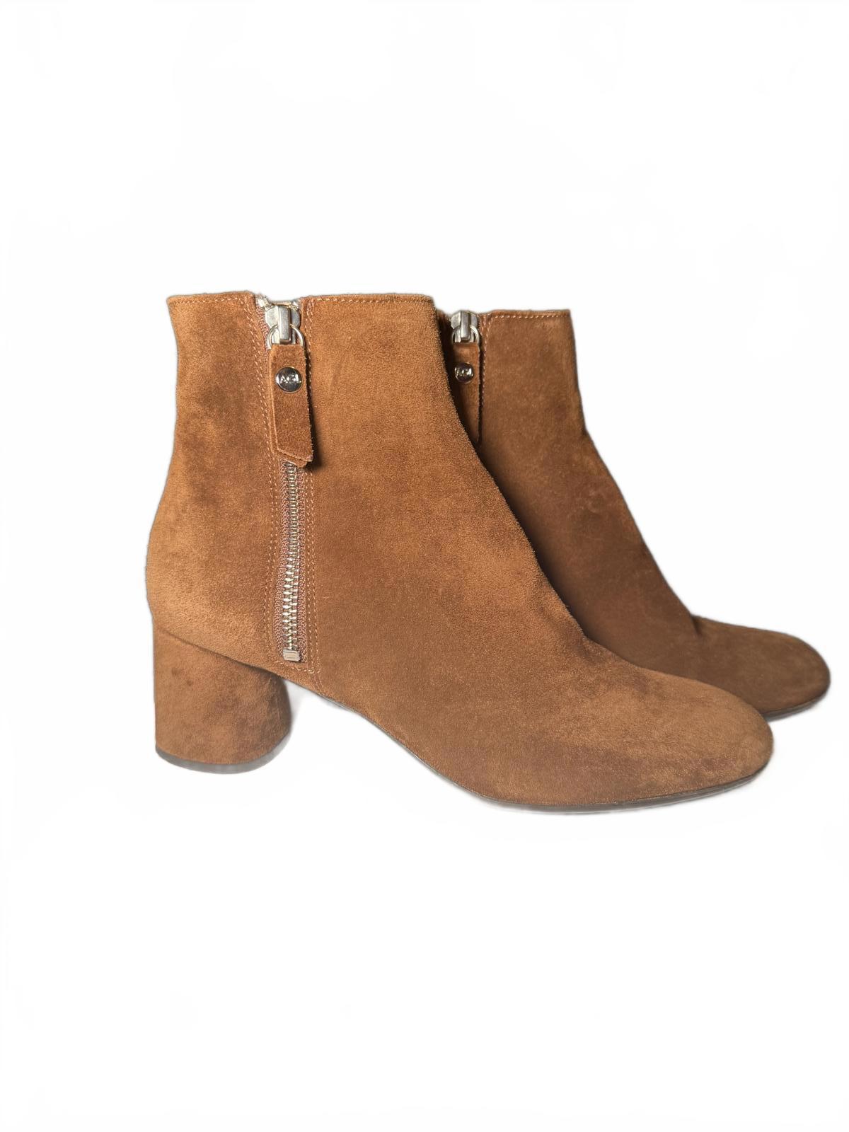 New AGL Phillipa Brown Suede Ankle Boots with Side Zippe, size 37.5