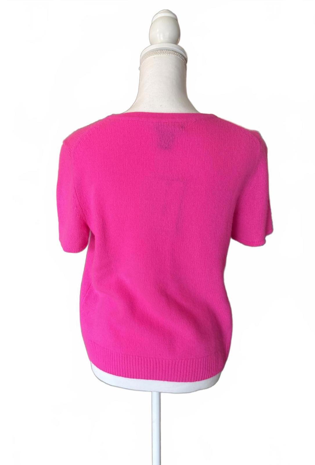 New Bloomingdale’s Short Sleeve Knit Cashmere Top, Large