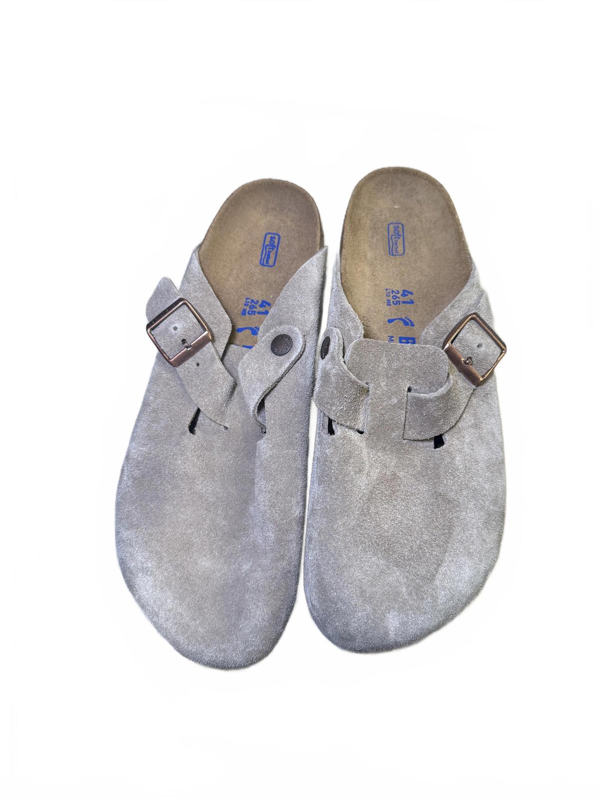 Birkenstock New Suede Leather Mules with Buckle, size 41