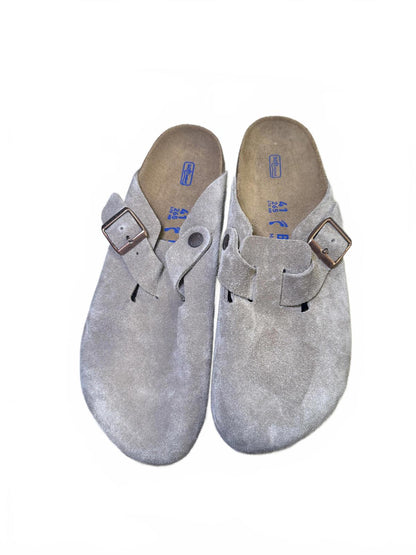 Birkenstock New Suede Leather Mules with Buckle, size 41