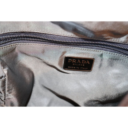 Prada Nylon Crossbody Sling Bag In Gray With Wide Strap