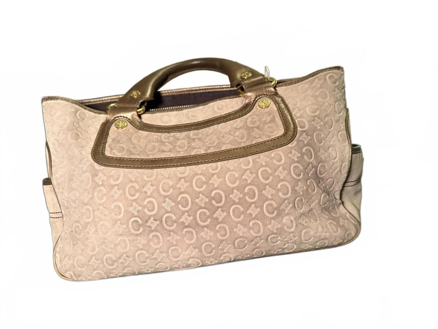 Celine Tan Suede and Leather Boogie Bag