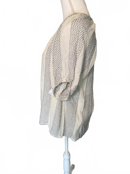 New Liverpool Striped Women's Blouse with Button Front, Medium