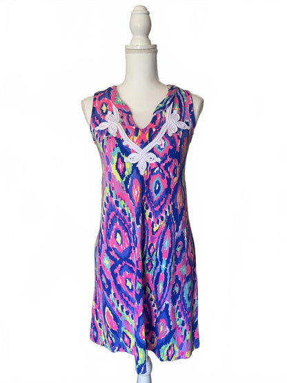 Lilly Pulitzer Multi-Color Sleeveless Mini Dress with V-Neck, XS