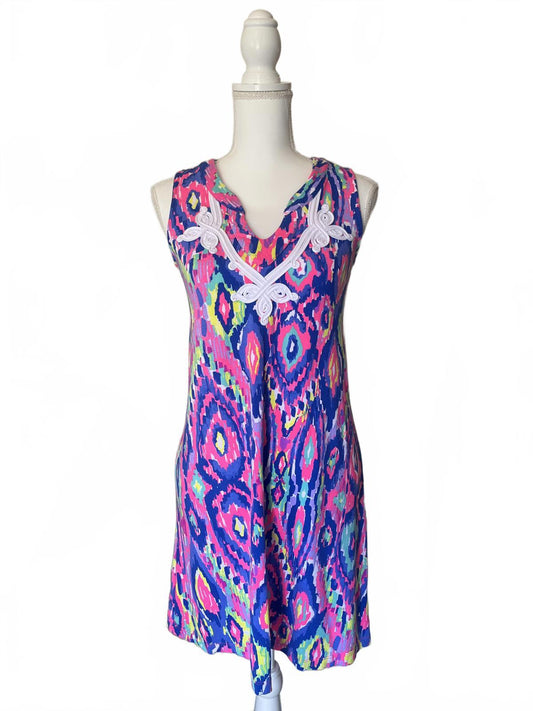 Lilly Pulitzer Multi-Color Sleeveless Mini Dress with V-Neck, XS