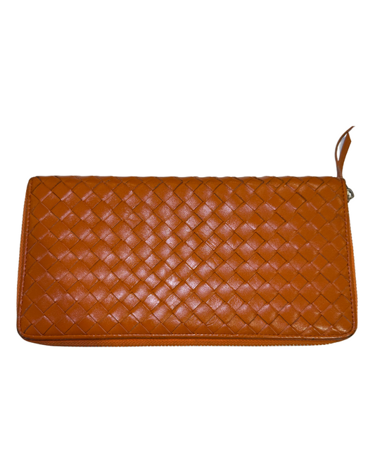Bottega Veneta Intrecciato Leather Zip Clutch
