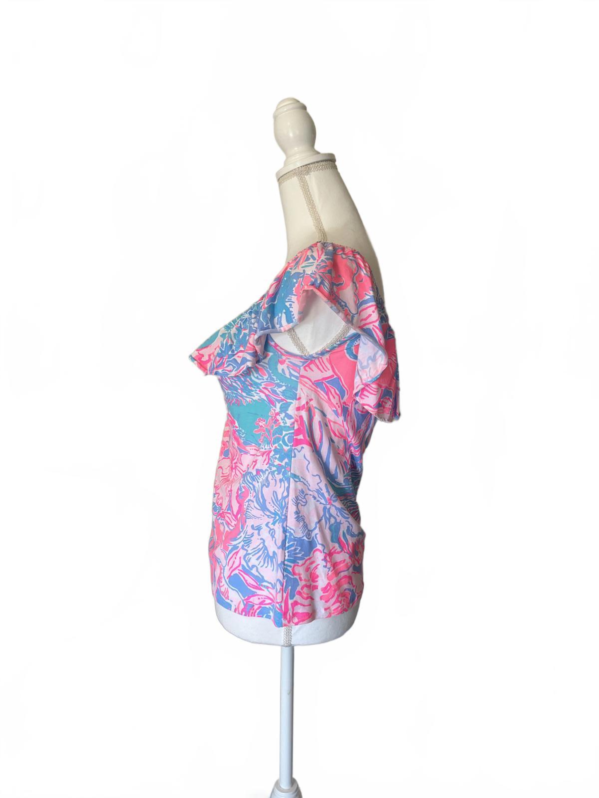 Lilly Pulitzer Floral Off-Shoulder Women's Top, XS
