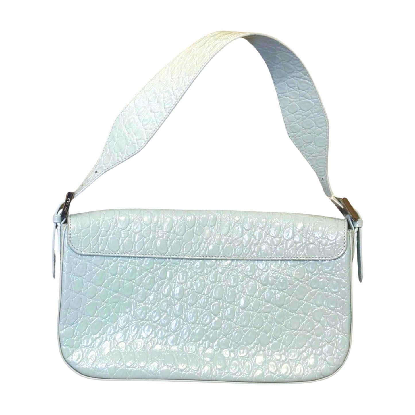 BY FAR Croc-Embossed Shoulder Bag – Icy Mint