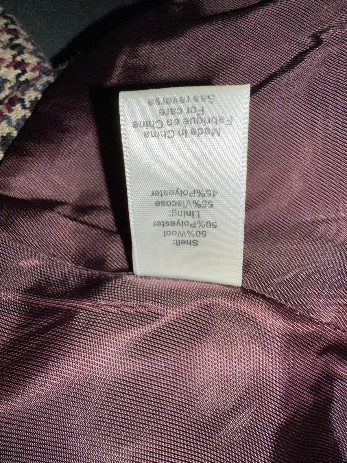 New Ronny Kobo Houndstooth Pattern Blazer Jacket with Gold Buttons