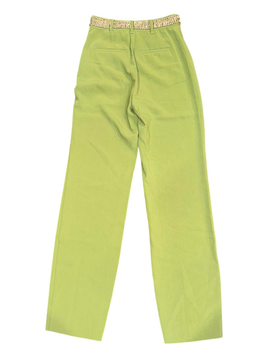New Cinq à Sept Embellished Waist Trousers, Lime Green, Size 00