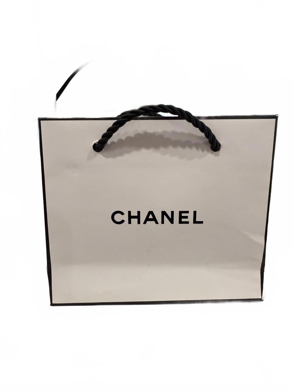 Chanel Gold Tone Necklace with Black Cube Pendant