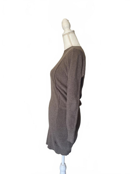 All Saints Long Sleeve Knit Dress in Brown, Size 0